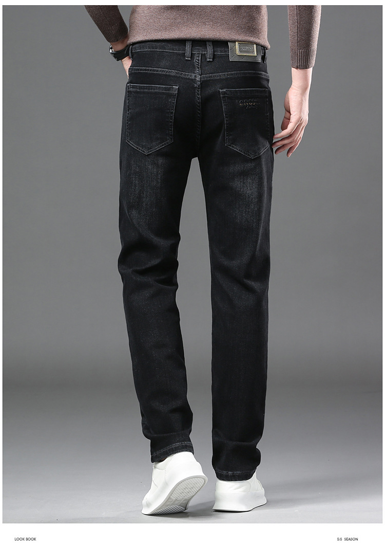牛仔裤男士高端宽松直筒弹力中高腰休闲百搭男装工厂批发秋冬厚款详情11