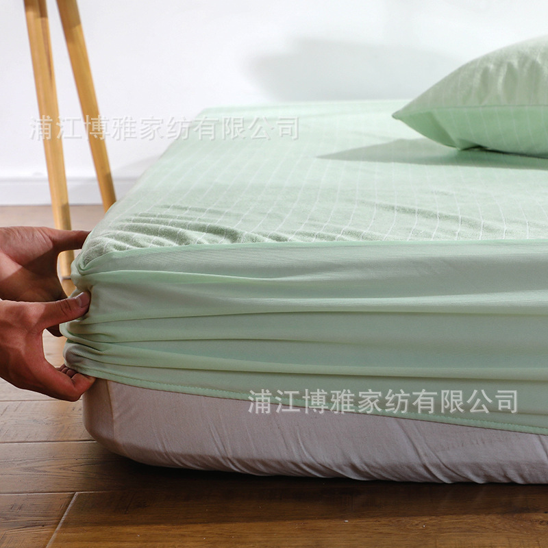 Cross-border Amazon supplies waterproof and urine-proof care bed caps with striped brushed solid color and simple style. Wholesale from the manufacturer pic 27