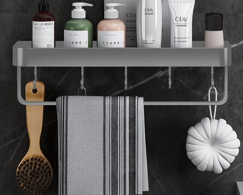 Non-drilling bathroom storage rack, wall-mounted bathroom rack, toilet and washroom wall, bathroom washbasin storage rack pic 4