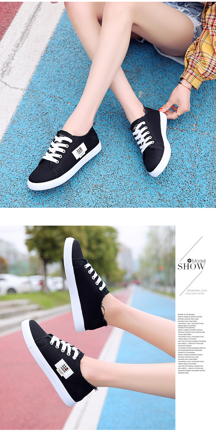 2024春季新款韩版拼色帆布鞋女透气系带学生休闲小白鞋女一件代发详情6