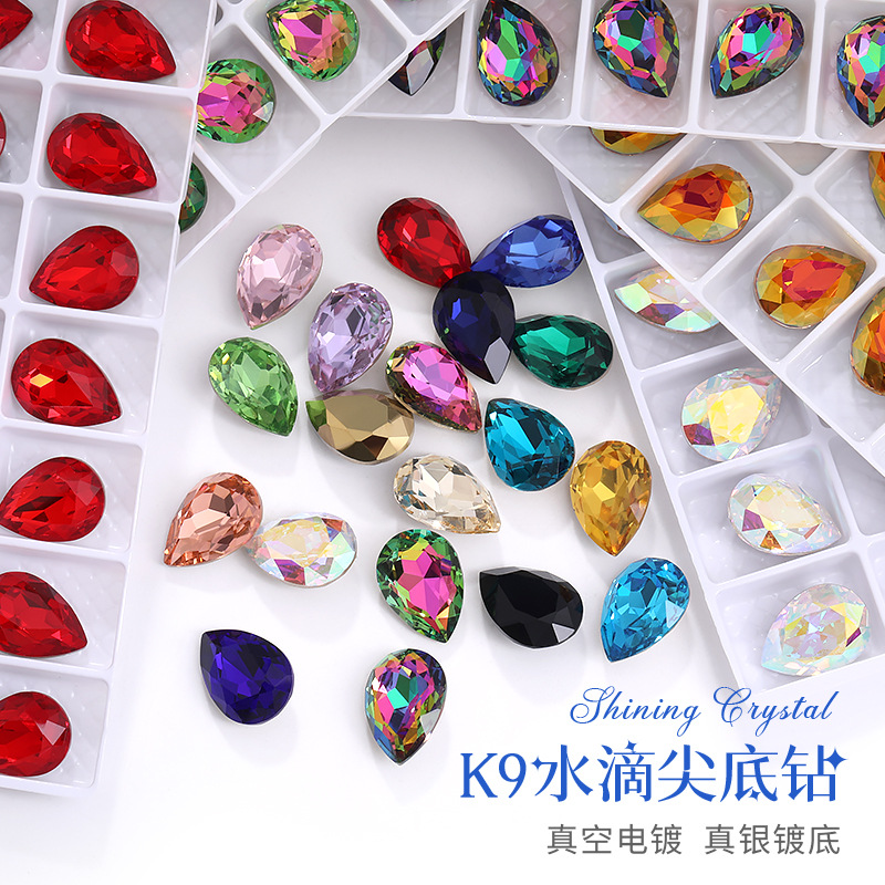 国贸A钻超闪玻璃钻手机壳贴钻服装饰品发饰diy饰品配件圆形平底钻详情2