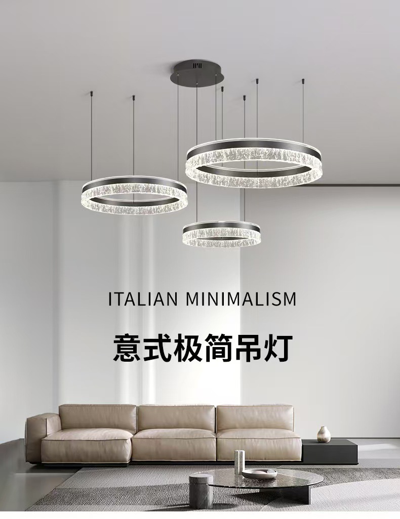 Light luxury chandelier living room lamp, modern and simple dining room lamp, grand 2024 new high-end circular main hall lamp pic 9