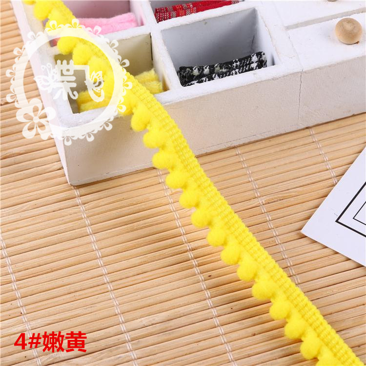 现货供应35色爆款密芽边毛毛虫织带DIY手工帽子服装辅料 毛球花边详情18