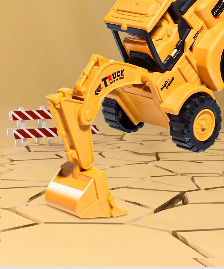 儿童按压回力小汽车玩具车惯性车工程车挖掘机推土机益智套装弹射详情11