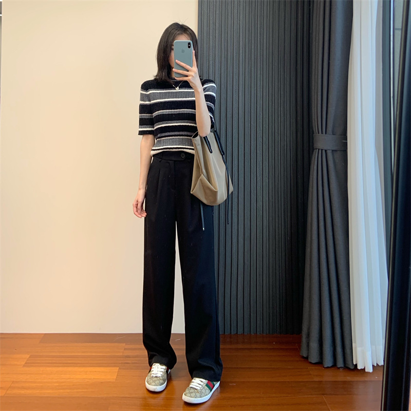 The self-retained w beauty Hidden meat creates a super model leg shape with a high waistline design, versatile and slimming suit pants and casual pants pic 26