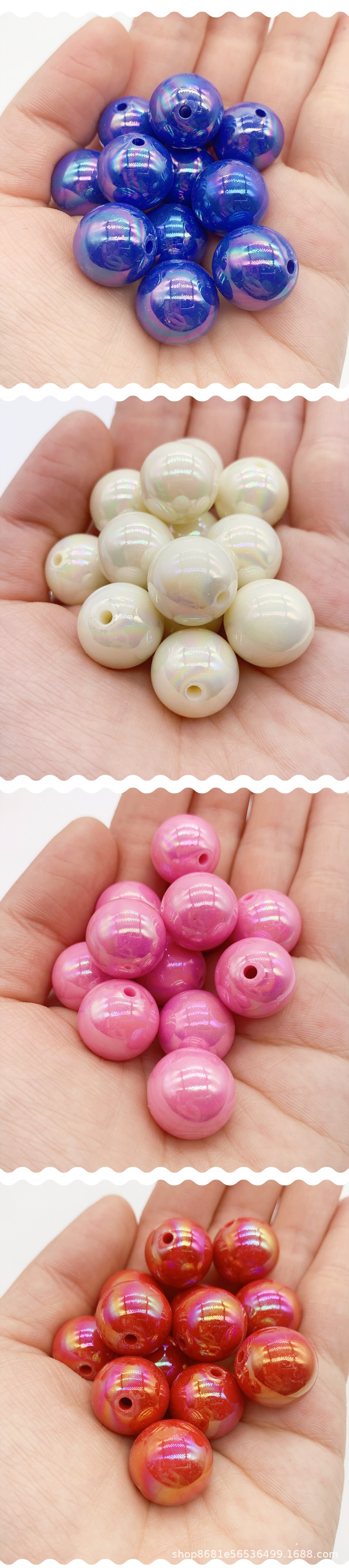 亚克力珠幻彩圆珠直孔AB彩马卡龙色diy手机链串珠糖果色散珠卡16详情5