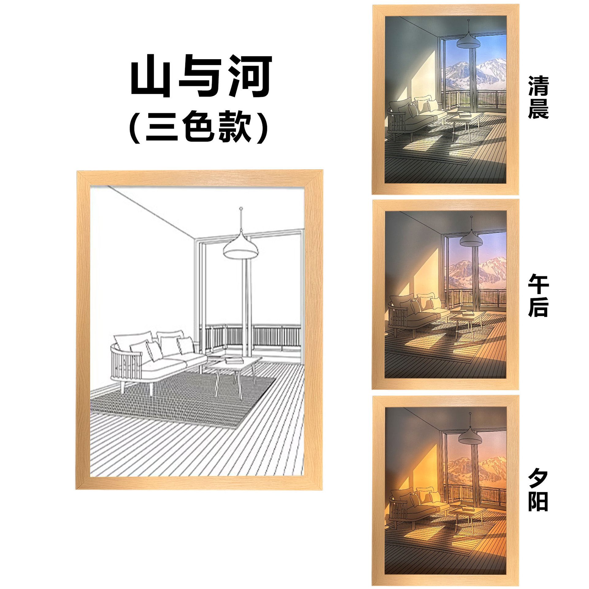 抖音同款灯光画现代卧室挂画客厅沙发背景墙装饰画简约氛围画详情13
