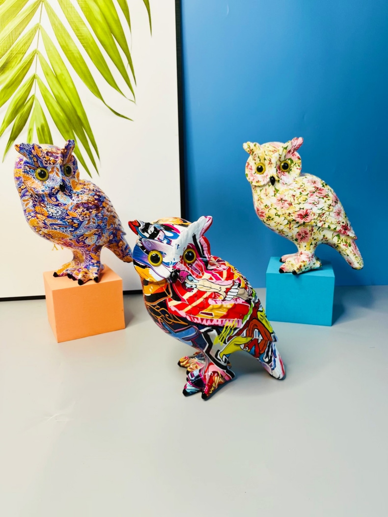 猫头鹰摆件庭院客厅家居电视柜酒柜桌面装饰树脂工艺品家居装饰品详情33