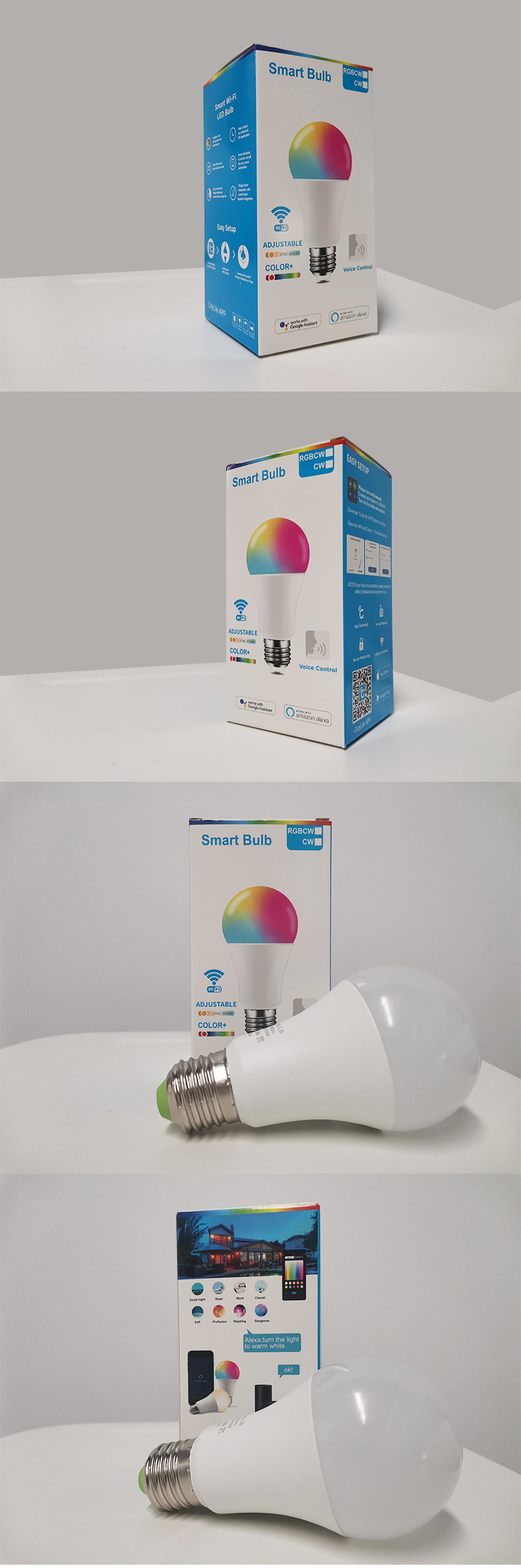 WiFi Smart variable light bulb, Alexa voice control, RGBCW dimming and color-adjusting bulb, graffiti Smart Life pic 7