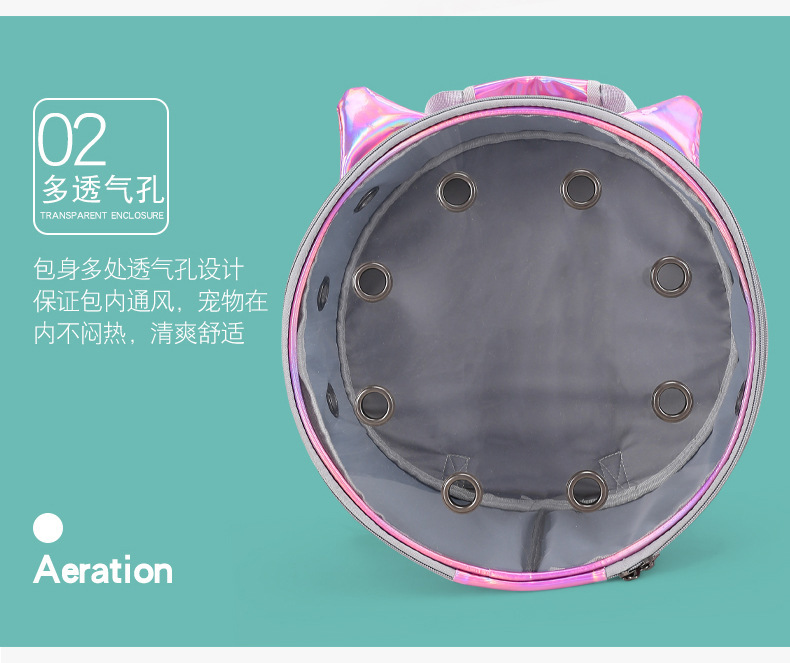 Transparent portable cat bag for going out, hamster bag for pets to take away, backpack for carrying, breathable schoolbag, space capsule cat bag pic 5