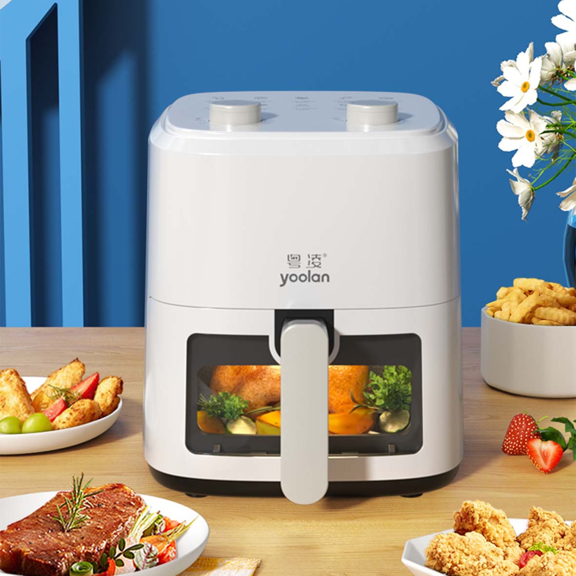 空气炸锅家用2024新款不锈钢无油烟全自动薯条机多功能电炸锅烤箱详情5