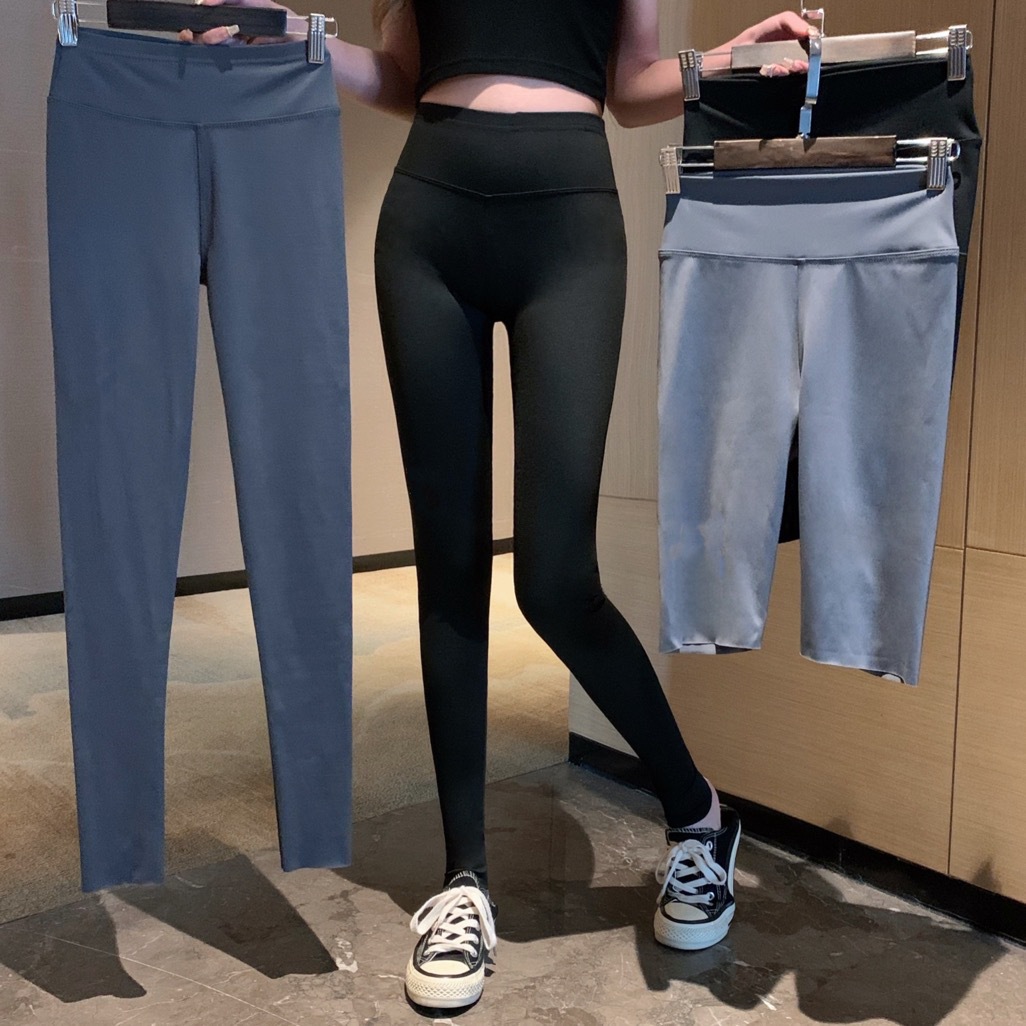 Three-point shark pants leggings for women, five-point summer thin tight-fitting outerwear, and nine-point letter-shaped belt-cinching and hip-lifting Barbie pants pic 95