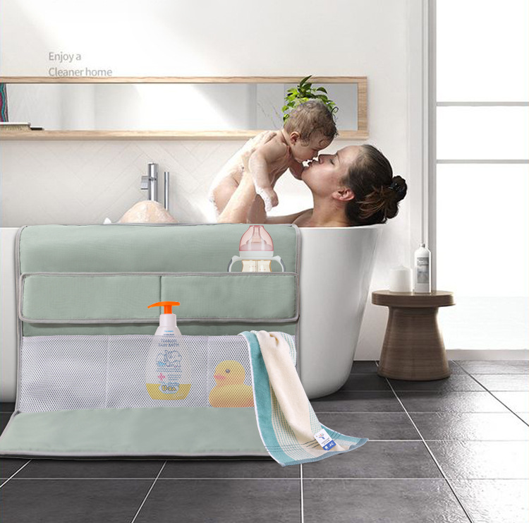 The new baby bathtub bath mat, baby bath net frame, anti-slip bath mat can be used for both sitting and lying pic 4