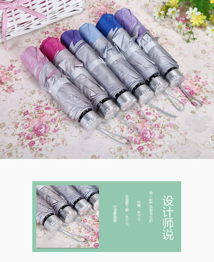8 creative umbrella strands, three-fold inverted pole sun umbrellas, hot-selling silver plastic umbrellas from the sunshade umbrella factory pic 1