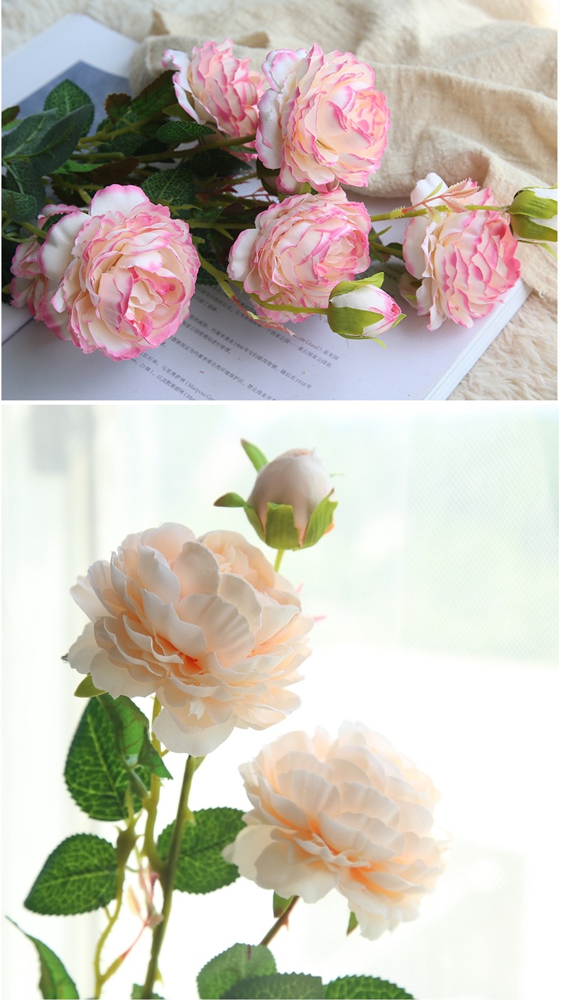 婚庆牡丹仿真玫瑰花 装饰客厅家居假花摆件布置绢花花束仿真花详情9