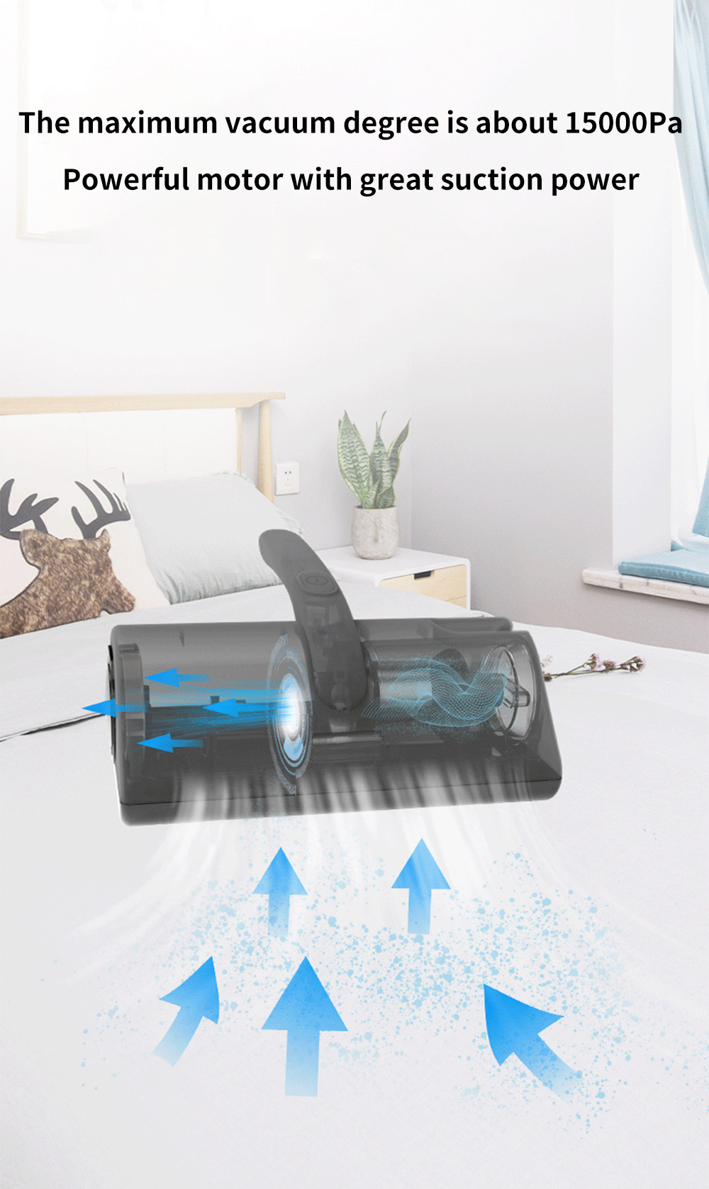 Bed dust mite remover, household professional mattress vacuum cleaner, mattress cleaning machine with ultraviolet lamp pic 6
