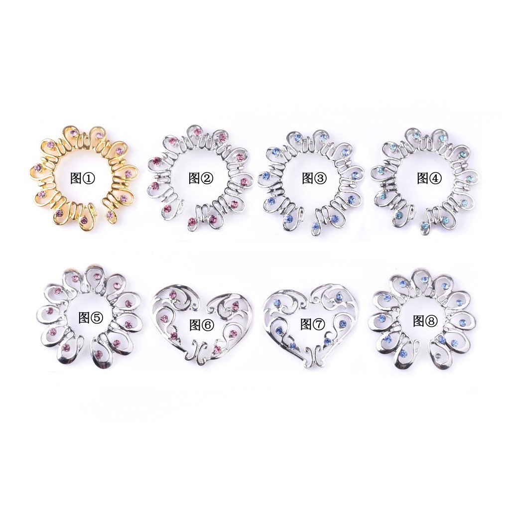 跨境8款乳环亚马逊蓝露新款不锈钢花形假乳环孔雀屏乳环穿刺饰品详情7
