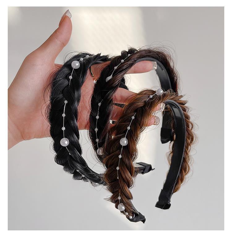 2024新款鱼骨辫假发发箍女一体麻花辫发卡发捆气质压发头箍头饰详情9