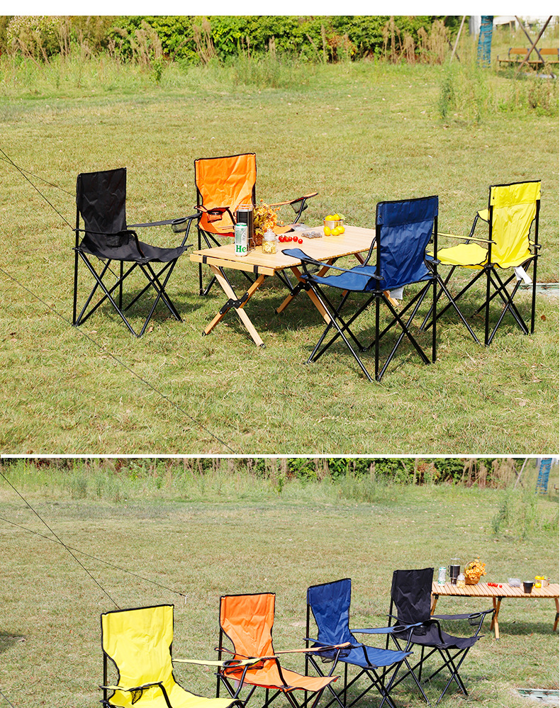 户外露营带扶手折叠椅探险者便携式钓鱼凳美术生靠背躺椅野餐椅子详情13