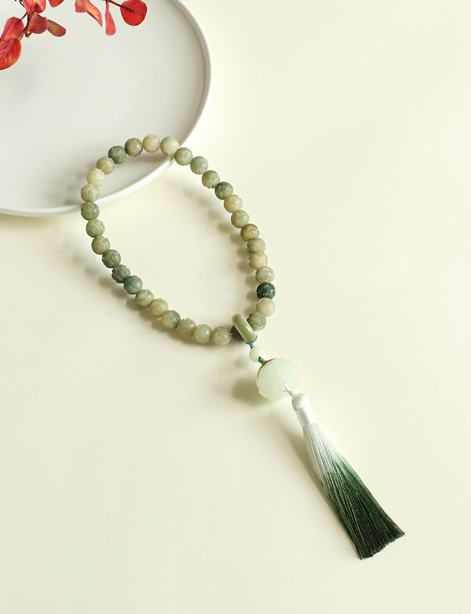 国潮手持菩提莲花串珠双圈手链男女款国风文玩佛珠流苏手串手饰批发详情45