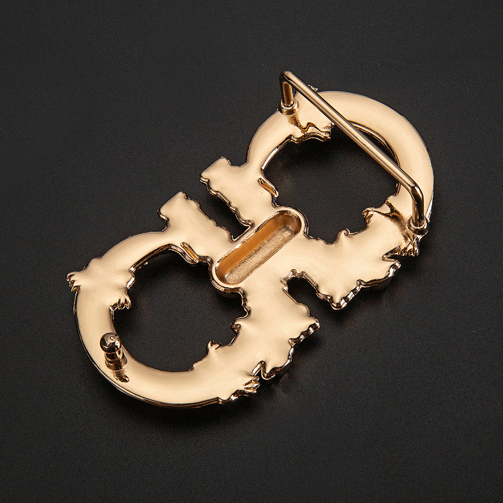 European and American cross-border jewelry figure-eight buckle leather head, figure-eight belt buckle faucet, diamond-point belt buckle, hardware buckle head factory pic 7