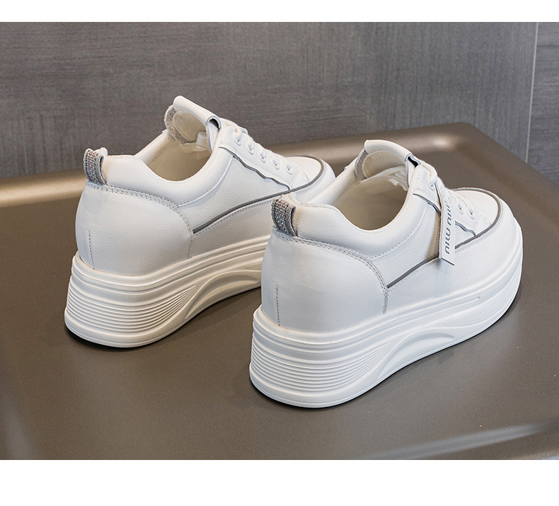 头层牛皮小个子内增高小白鞋松糕厚底运动鞋夏季网面透气休闲女鞋详情29