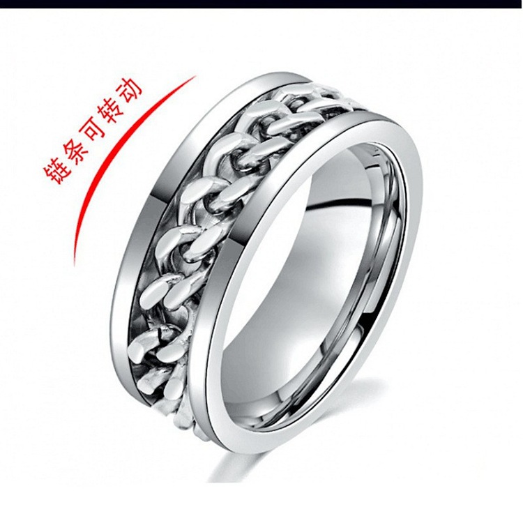 Cross-border Amazon bestseller titanium steel rotating ring, star and moon stress-relieving and anti-anxiety ring, European and American accessories/Chinese trend products pic 17