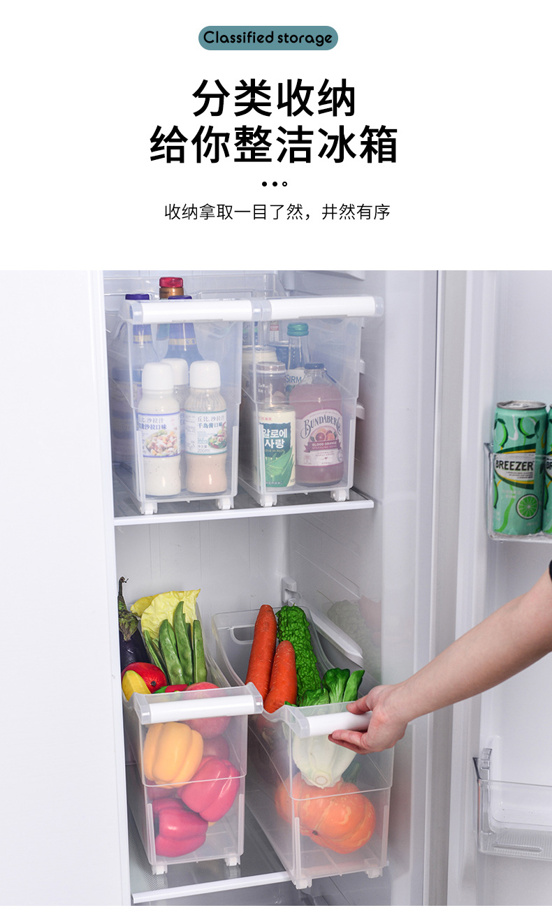 W15 Kitchen pulley storage Box, thickened eco-friendly PP plastic storage box, large-capacity kitchen storage box wholesale pic 5