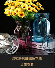 Simple transparent glass vase, two-color diamond, fresh and delicate flower arrangement, retro colorful craft display piece pic 6