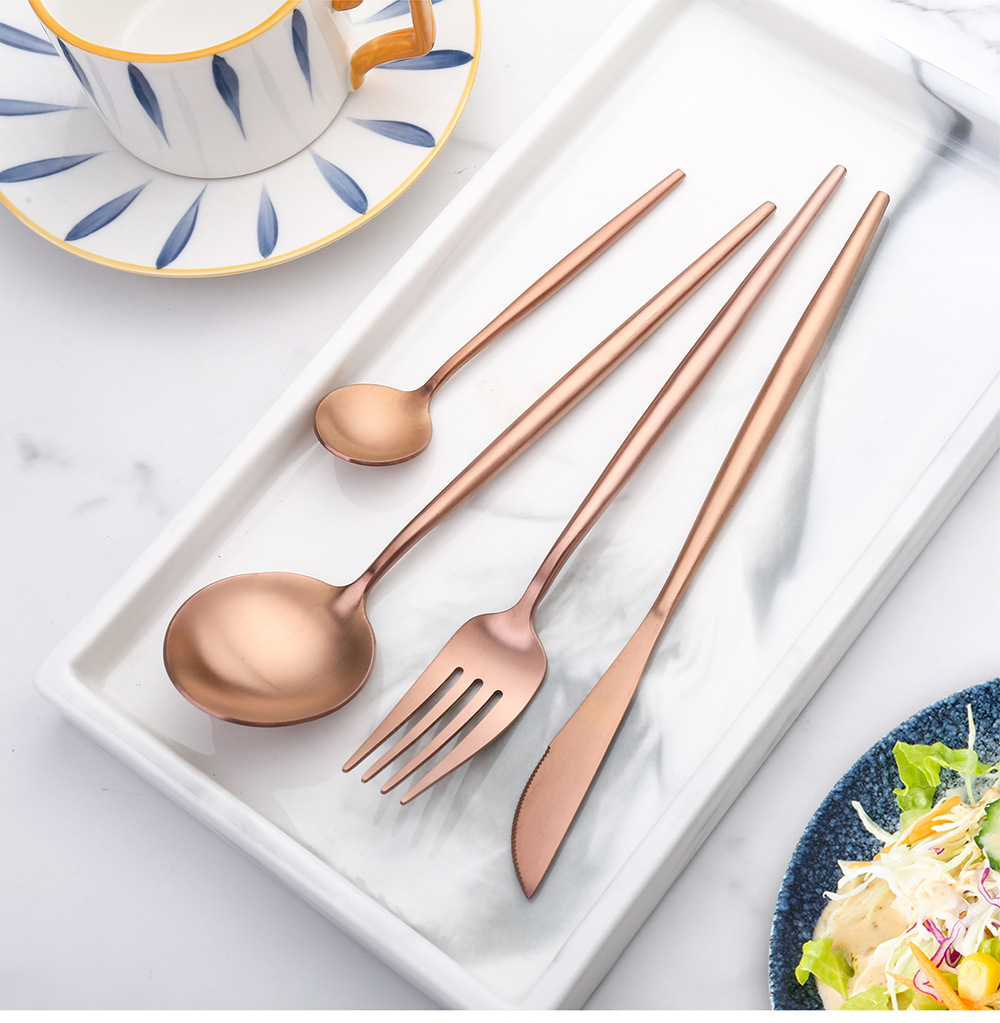 304葡萄牙餐具不锈钢刀叉勺筷套装餐刀茶勺咖啡勺甜品叉子详情8