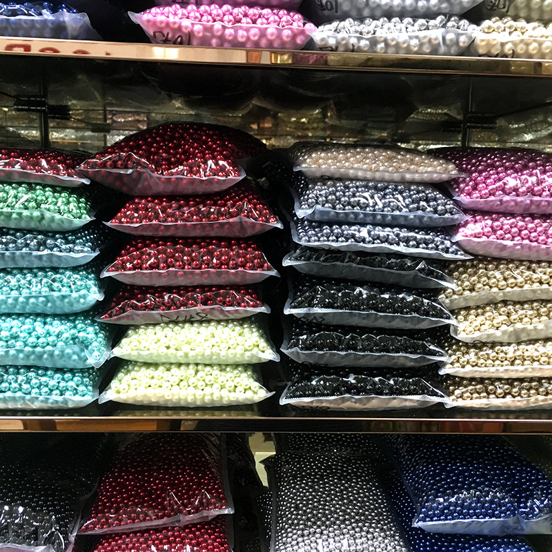 高亮ABS仿珍珠米白纯白色穿孔珍珠饰品材料服装辅料珍珠饰品 配件详情8