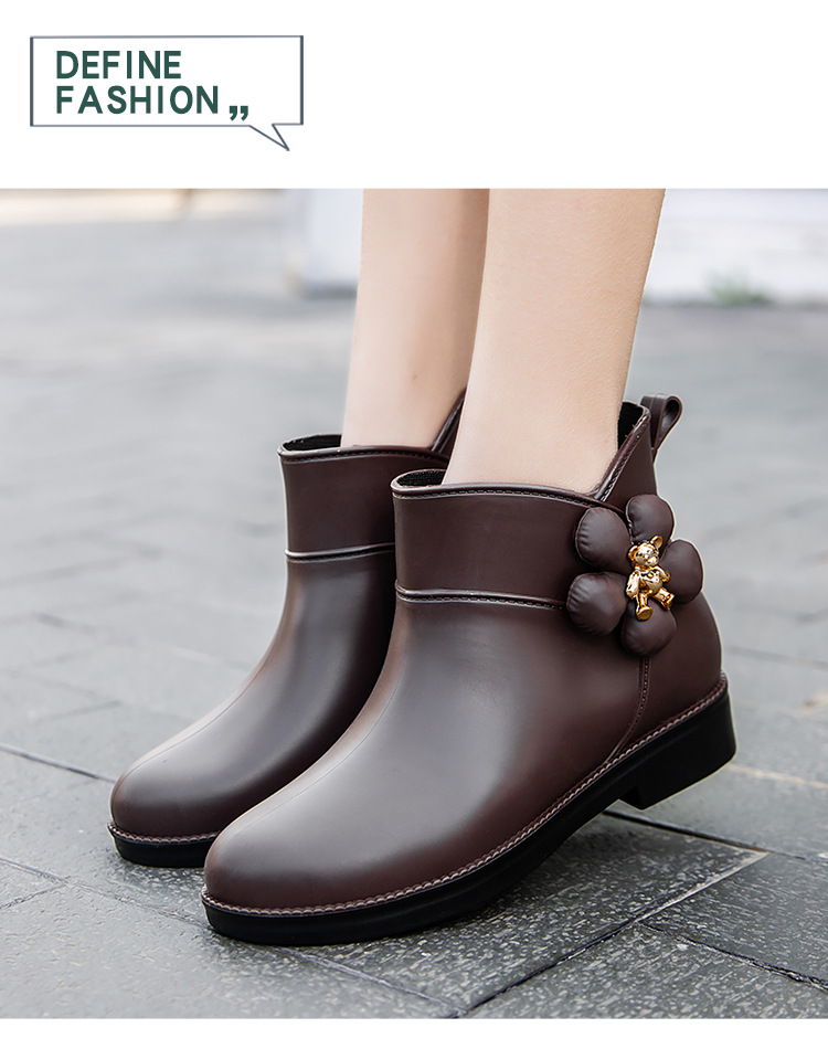 春秋日系时尚雨鞋女短筒雨靴水鞋低帮水靴防滑洗车买菜厨房鞋胶鞋详情10