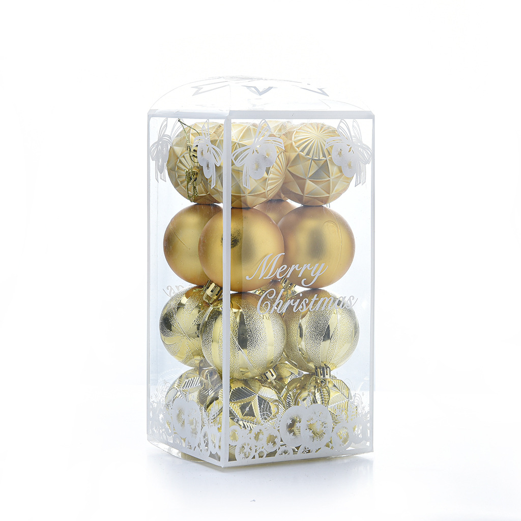 6cm irregular-shaped Christmas balls, golden Christmas tree, window display decoration, hanging balls, 16 bucket plastic Christmas balls pic 13