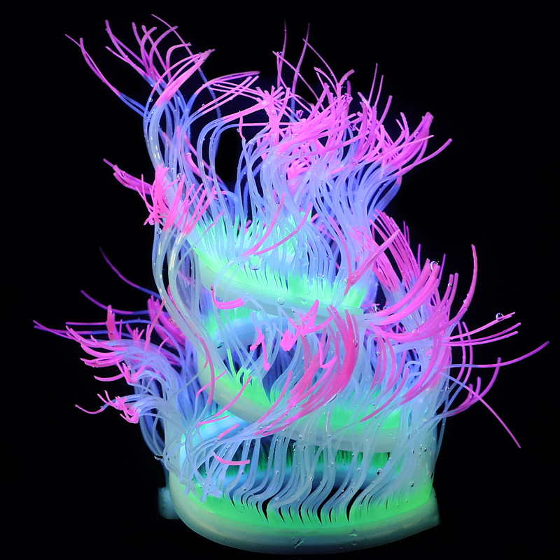 Aquarium fish tank landscape decoration silicone artificial plant soft coral landscape sea anemone 100cm long pic 15