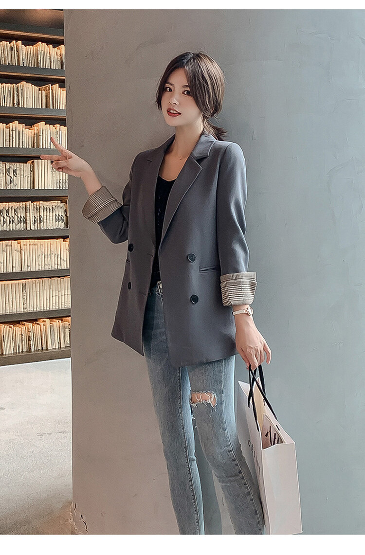 2022年秋小西装外套女韩版英伦风网红显瘦西服套装女士气详情22