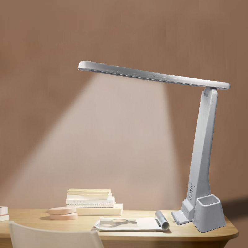 USB charging eye-protecting desk lamp, voice control function, multi-functional pen holder, mobile phone stand, stepless dimming gift lamp pic 3