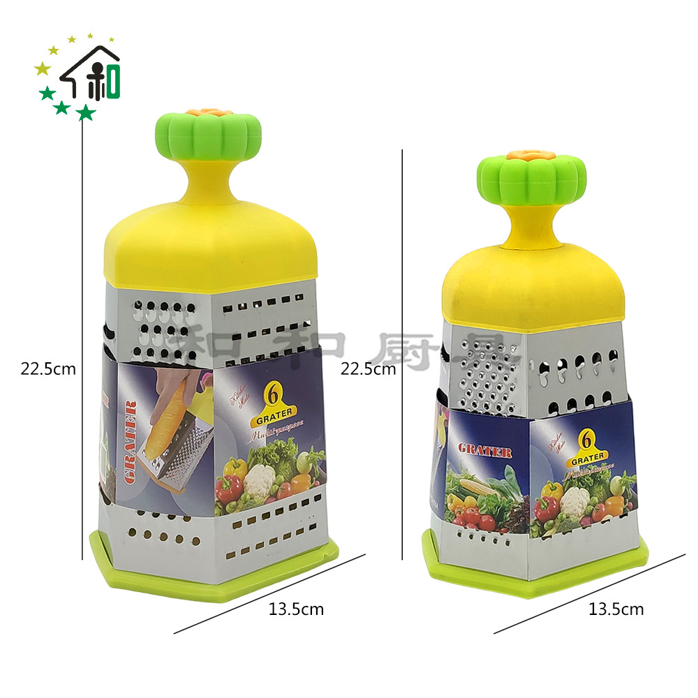 Kitchen multi-functional six-sided vegetable grater, stainless steel grater and vegetable cutter, potato grater and peeler, multi-purpose fruit and vegetable grater pic 13