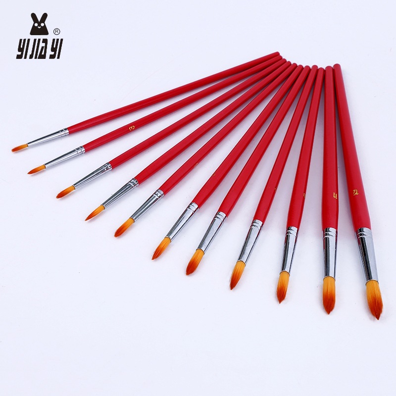 12 bamboo handle nylon bristle colored oil paint pointed brushes are selling well in wholesale trade from the manufacturer pic 13