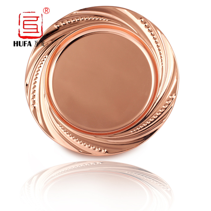 Mutual rose gold pearl plate, stainless steel red copper plate, craft plate, hookah plate, stainless steel plate pic 4