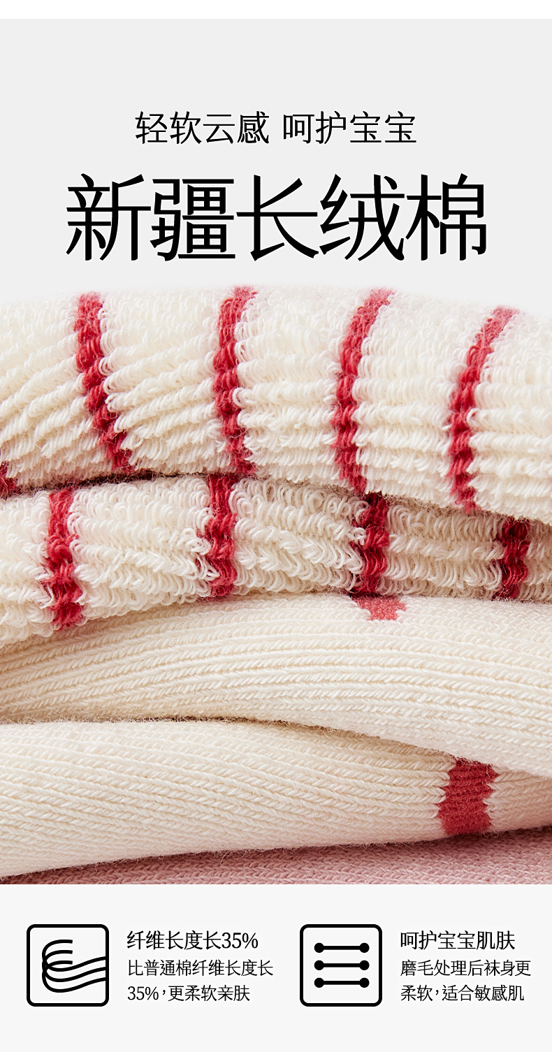 贝比童袜2023冬款毛圈袜子卡通婴儿袜子中筒加厚保暖女童袜子详情13