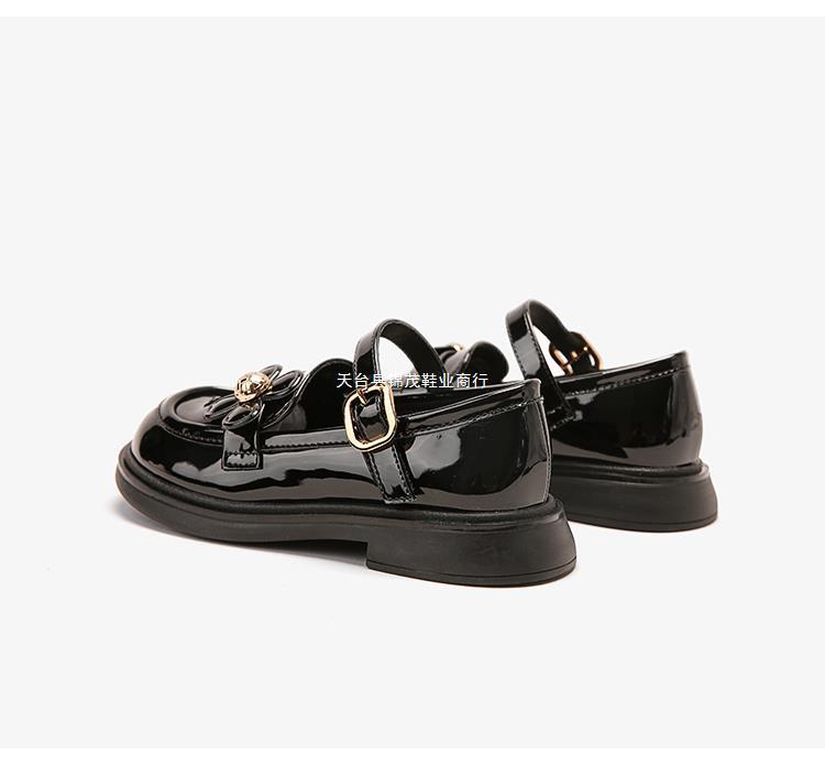 女童公主鞋皮鞋春秋儿童单鞋软底英伦风黑色学生童鞋小女孩乐福鞋详情39
