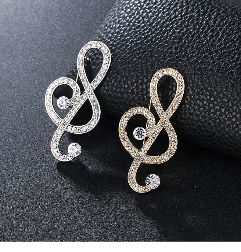 韩版时尚高档奢华胸针创意款音符胸花服饰别针服饰配饰女音乐符号详情1