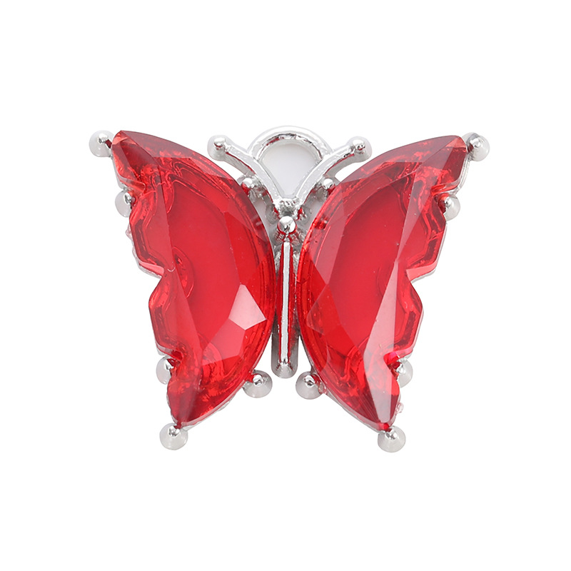 Wholesale alloy acrylic double-hanging butterfly micro-inlaid diy bracelet and necklace material jewelry accessories from the manufacturer pic 4