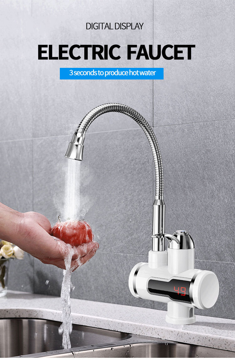 Factory direct sales of smart electric water faucet, instant heating type, rapid heating, digital display electric water heater faucet pic 33