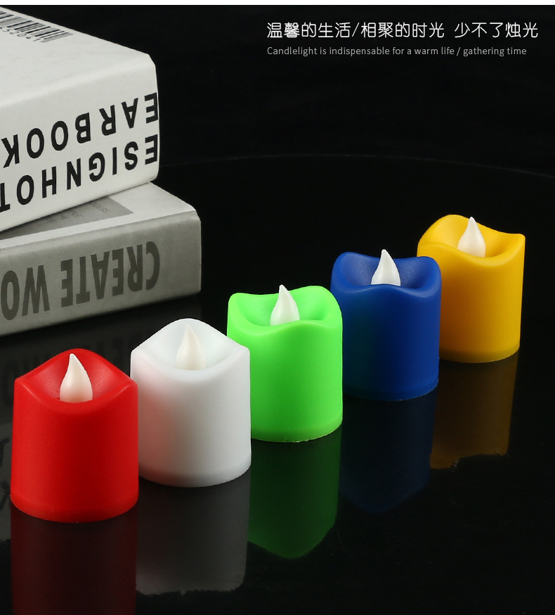Factory direct sales of small wave seven-color candles, creative LED electronic candle lamps, home decoration and party setting supplies pic 2
