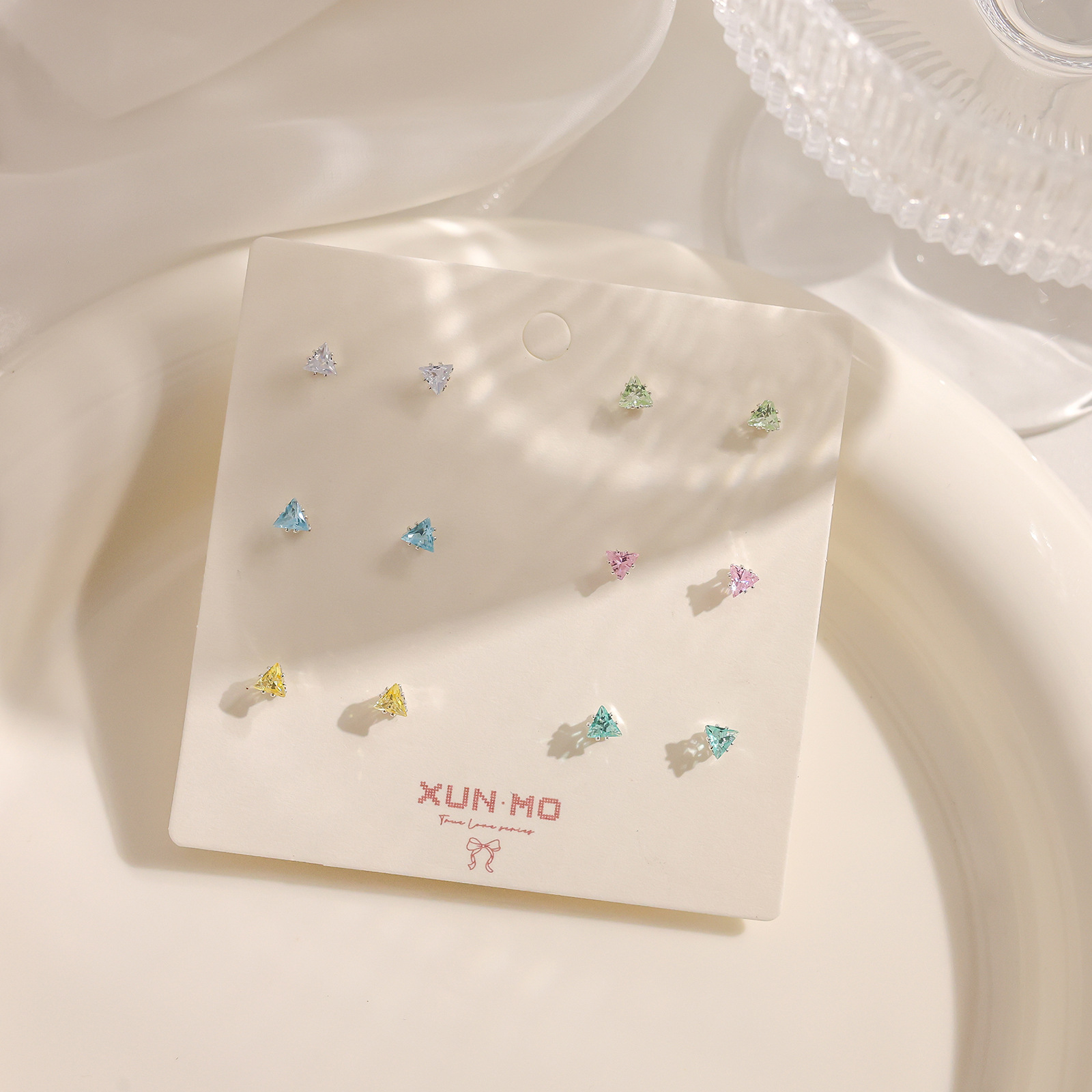 Silver needle zircon stud earrings for women, simple inlaid with water diamonds, super sparkling ear bone stud, moisture-nourishing ear holes, no need to remove earrings for sleeping, wholesale pic 26