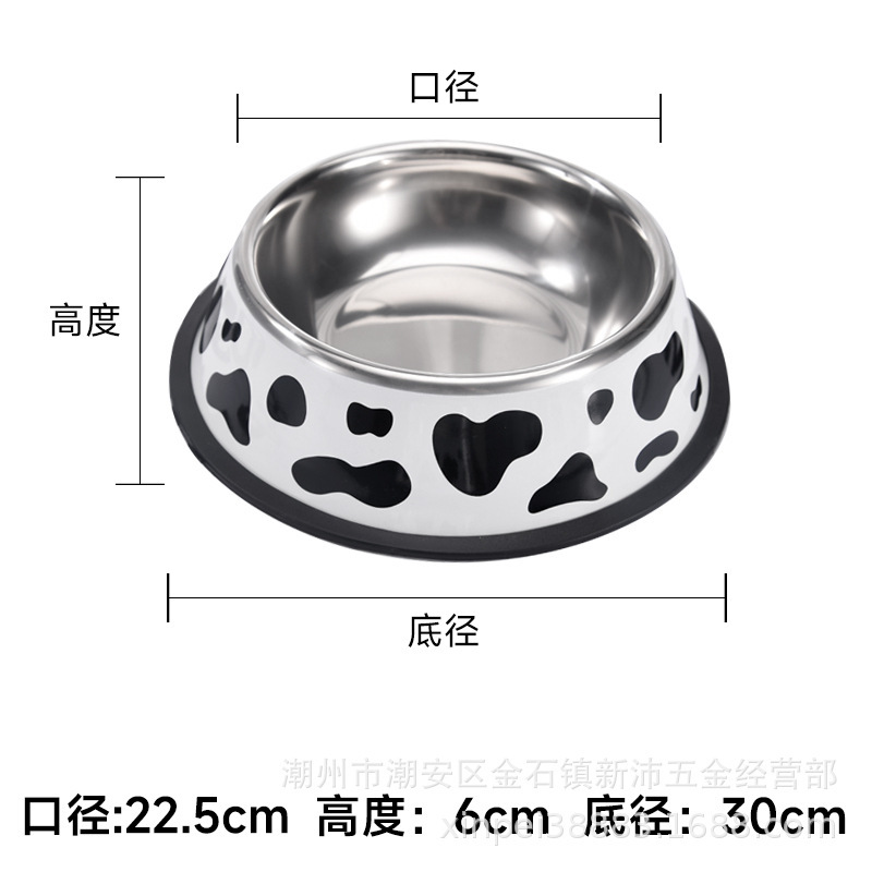 Wholesale cartoon cat drinking bowls, anti-drop and anti-slip dog food bowls, and various specifications of stainless steel dog bowls for foreign trade pic 5