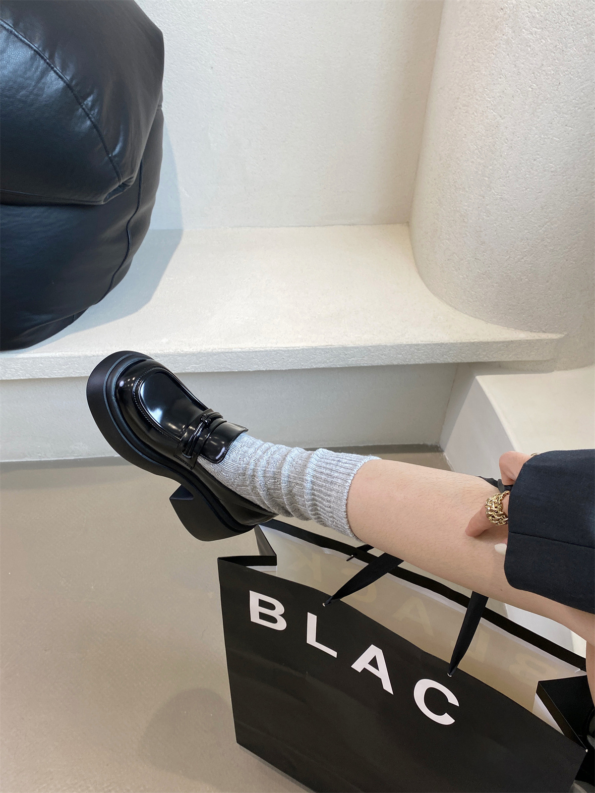 厚底松糕小皮鞋2023新款秋季单鞋女日系JK粗跟乐福鞋详情26