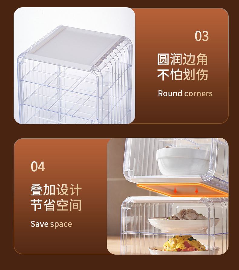 New type of insulated food cover, household plastic multi-layer insulated lunch box, leftover food preservation and storage, dust-proof food cover pic 18