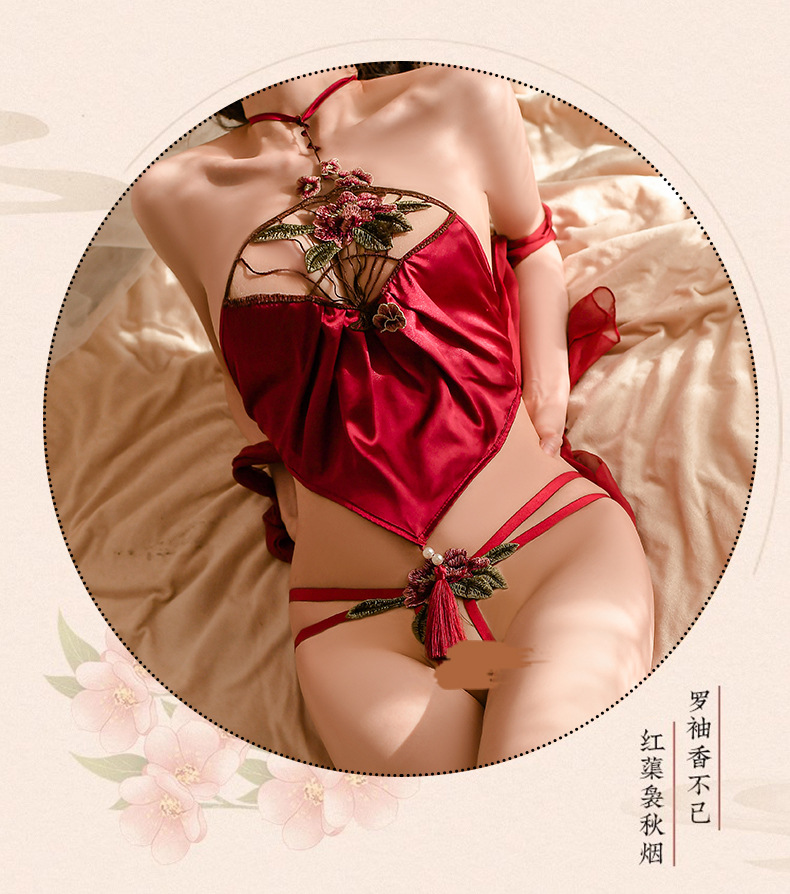 情趣内衣新年古风睡裙激情透视肚兜制服复古汉服诱惑性感睡衣套装详情10